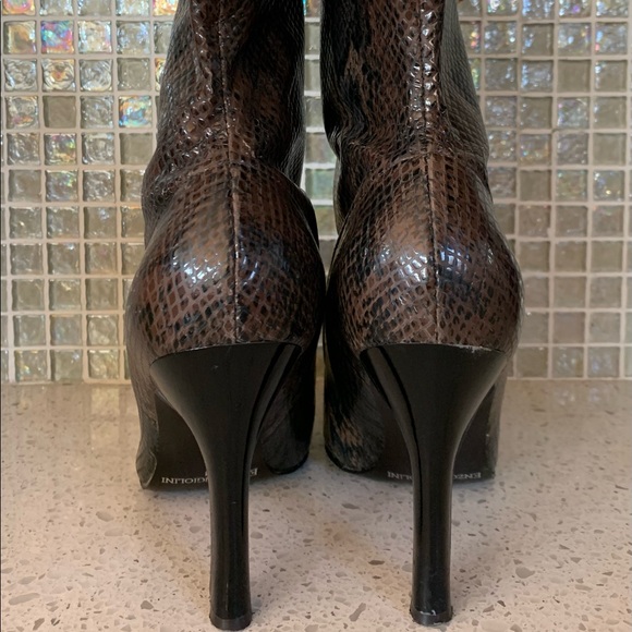 Mid-Calf Snakeskin Print Booties - Picture 3 of 6